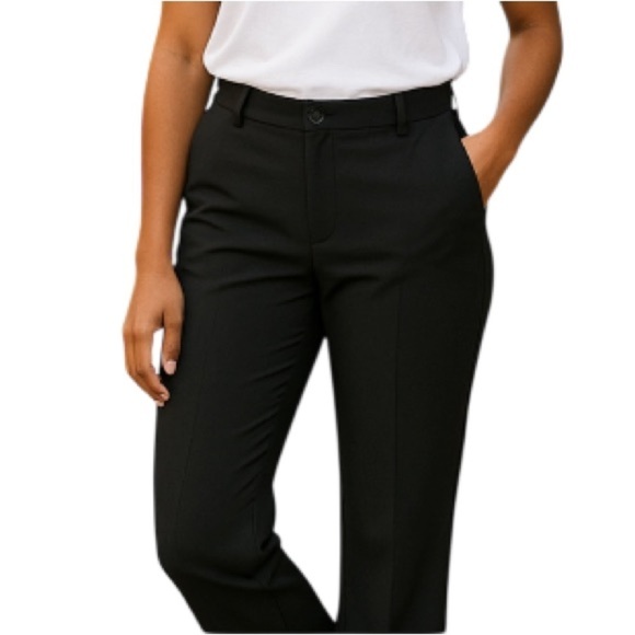 REACTION Kenneth Cole Black Stretch Dress Pants Trousers Straight Leg Pockets 12 - Picture 1 of 11